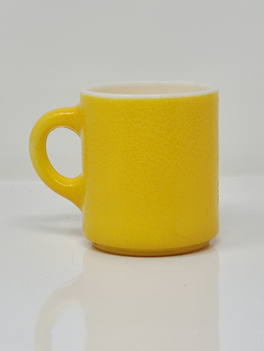 Vintage Yellow Textured Milk Glass Mug